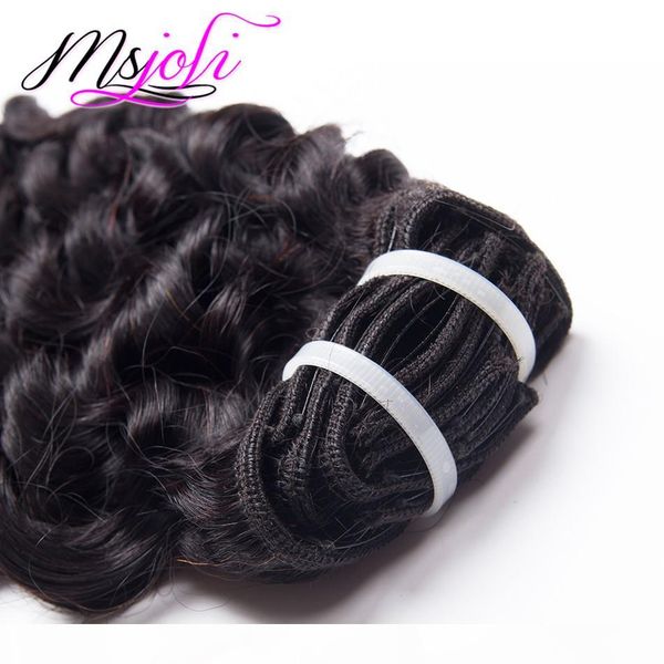 

brazilian virgin human hair clip in extension deep wave full head natural color beauty hair 7pcs set 12-28 inches by msjoli, Black;brown
