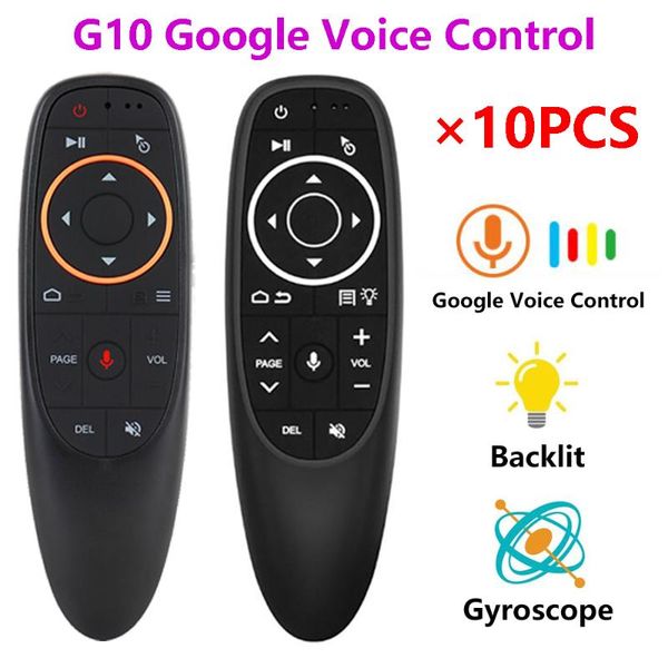 

remote controlers [10pcs] g10 g10s g10spro google voice contrl control air mouse 2.4g wireless gyroscope for android tvbox h96max x3