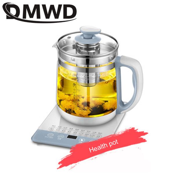 

dmwd 1.5l многофункциональный электрический чайник стекло здоровье пот рагу каша медленный плита подогреватель горячей воды отопление изоляц