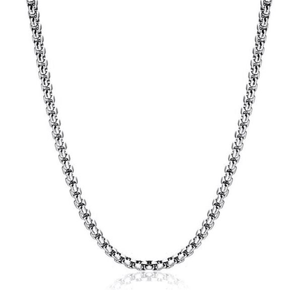 

stainless steel titanium pearl necklace with chain hip hop jewelry chain diy accessories thick 3mm, Silver
