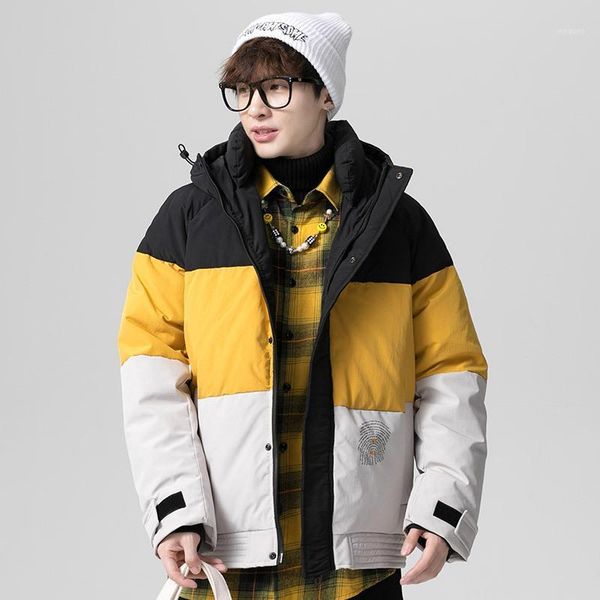 

men's clothing 2020 winter new youth hong kong style warm down jacket thiened men's trendy daily, Black