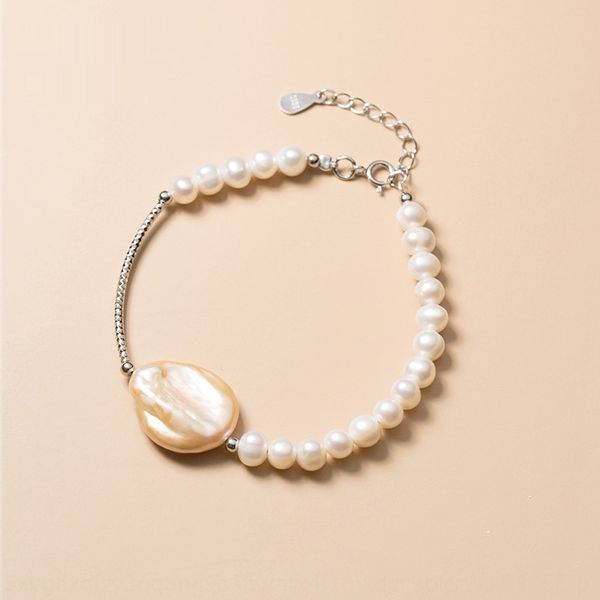 

eloge s925 браслет pearl серебряный браслет женщин корейской моды темперамент барокко жемчуг простой локтевой ювелирные изделия s3944 bnc9v, Golden;silver