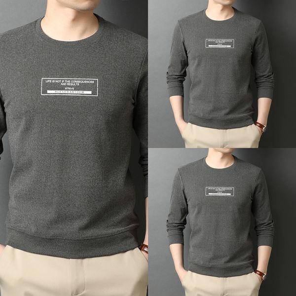 

футболки sweatersweater свитер мужской осени 2020 длинного рукав тенденции моды вокруг шеи мужской случайной дна рубашки молодежь корейской, Black