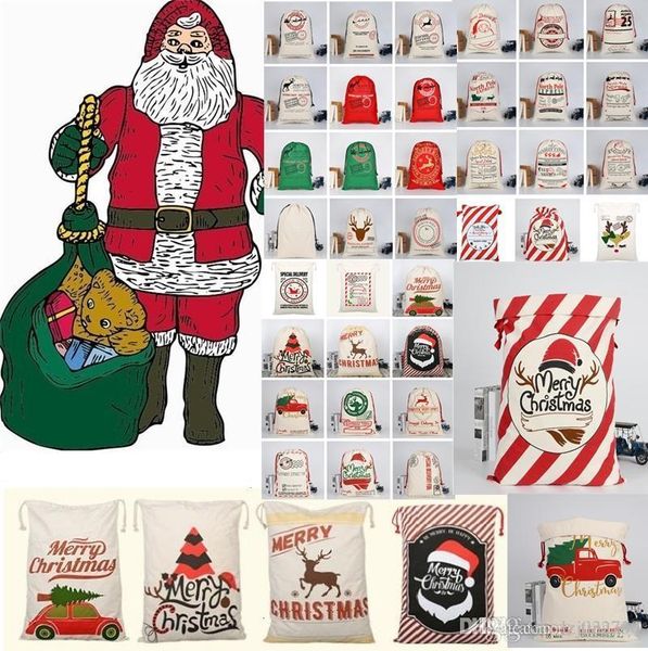 

bag drawstring new large canvas claus monogrammable santa with reindeers, monogramable christmas gifts sack bags a350kp4b