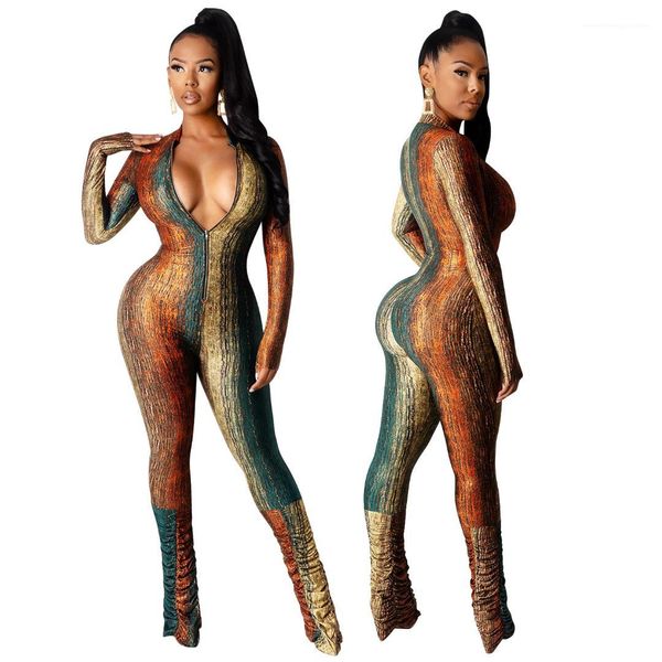 

брюки famale high street wear женщины красочные sexy комбинезон v шеи длинным рукавом тощий пакет хип штабелированные, Black;white