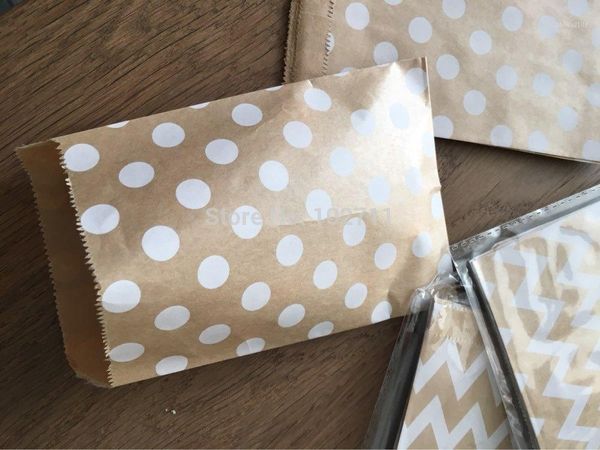 

240(10packs) 10x15cm small white dot kraft paper bags,polka dot chevron goodie bags , bags,gift wrapping bags1