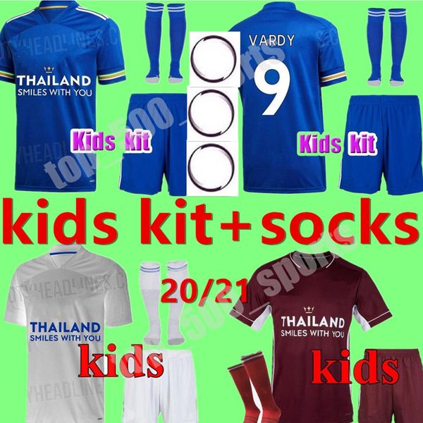 

kids kit leicester soccer jersey 20 21 home away 3rd football shirt 2020 2021 vardy camiseta ndidi maddison child maillot de foot uniform, Black