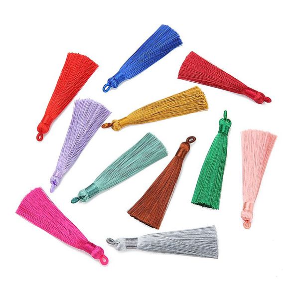 

mibrow 5pcs lot 8cm length multicolor cotton silk tassel cords brush for earrings charm pendant satin tassel diy jewelry making h jllimb