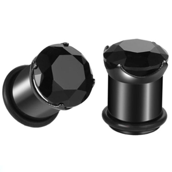 

1pair stative steal crystal crystal crash carment plug и туннельная плоть 6-20 мм золотой туннель ушной вилки вентилятора стальная ушная вил, Slivery;golden