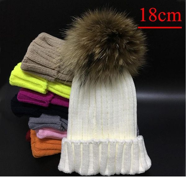 

2019 new mink and fox fur ball cap pom poms winter hat for women girl 's hat knitted beanies cap b jlliax