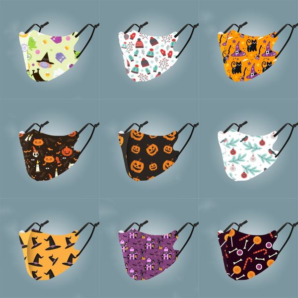 

cartoon digital printing face mask washable prective anti-dust mask polyester face mask for#175, Black