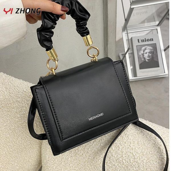

yizhong мода складной ручки сумки кожаные сумки на ремне ранцы простые crossbody сумки для женщин small square bag sacos