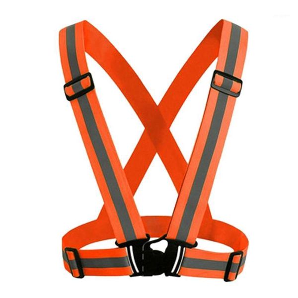 

motocycle racing clothing adjustable safety security high visibility reflective vest gear elastic stripes jacket1, Black