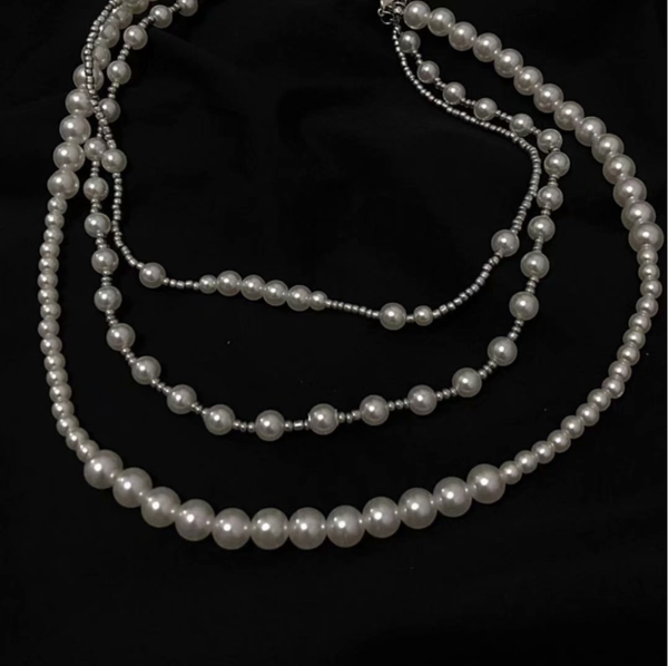 

pearl necklace retro temperament fairy clavicle chain female necklace, Silver