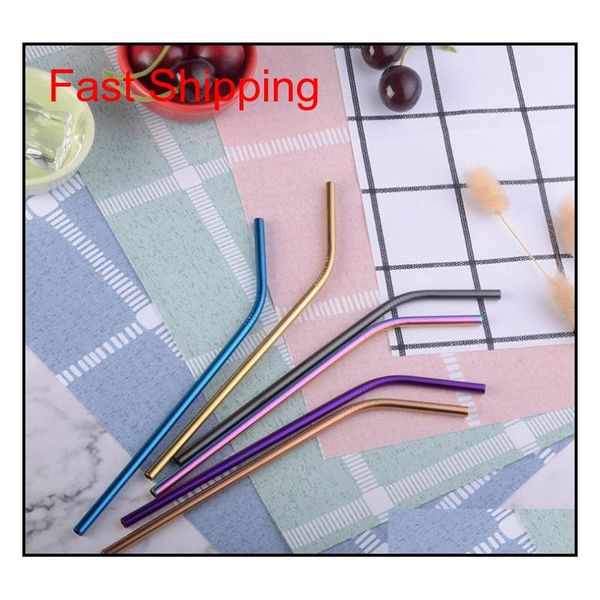 

stainless steel straws set colorful eco friendly reusable metal drinking straws set with cleaning brush par qyltfw bdetoys