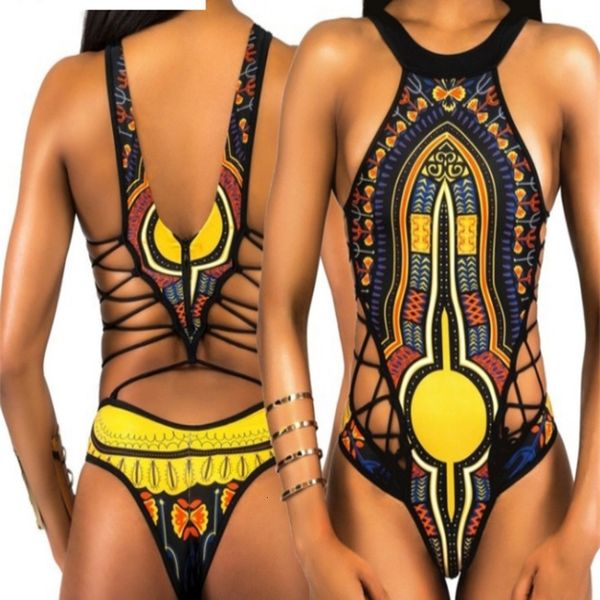 

one piece ancient egyptian totem swimsuit, White;black