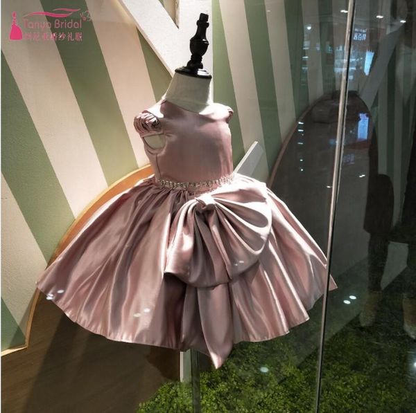 

dusty pink flower girl dresses lovely princess ball gowns with big bow beaded puffy vestidos de primera comunion pageant zf080, Red;yellow
