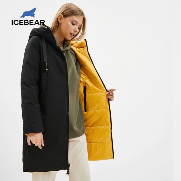 

icebear 2020 winter new women's clothing double-sided winter padded jacket fashionable winter female parka gwd7i 1014, Black