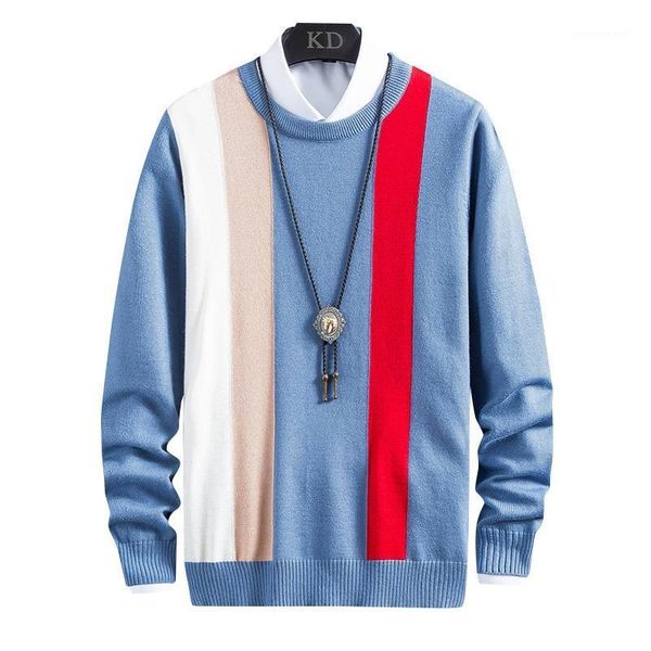 

men's sweaters 2021 fall winter fashion sweater men clothing thick male knitted cotton pullovers o-neck mens soft warm pull homme1, White;black