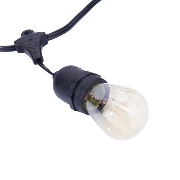 

s14 24pcs light bulb outdoor yard lamp string light with black lamp wire fit for home, office and exhibition lighting