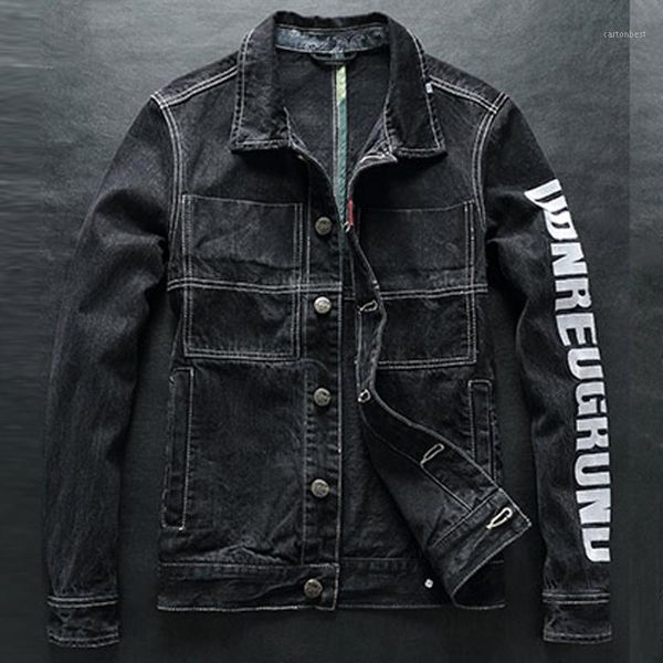 

men's jackets vintage mens jeans coats 2021 name brand male denim jacket xxxl plus size european outerwear coat men clothing a6071, Black;brown