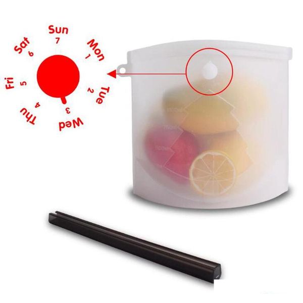 

sile food vacuum sealed bag 1000ml refrigerator food storage bags with date reusable kitchen food qyllth garden2010