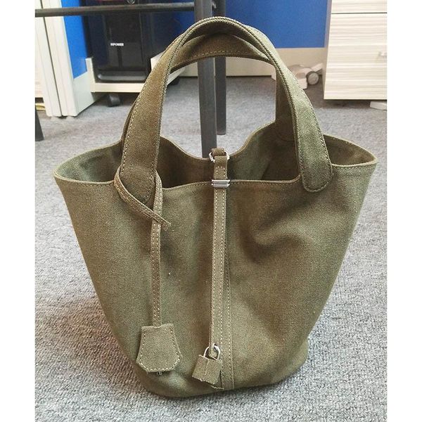 

vegetable basket bag 2020 european and american fashion trendy graffiti individuality green canvas handbag