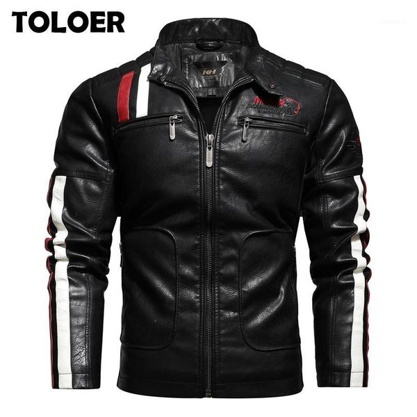 

new motorcycle pu leather jacket men warm 2020 autumn causal coat male spring fashion masculinas windproof jacket overcoat men1, Black