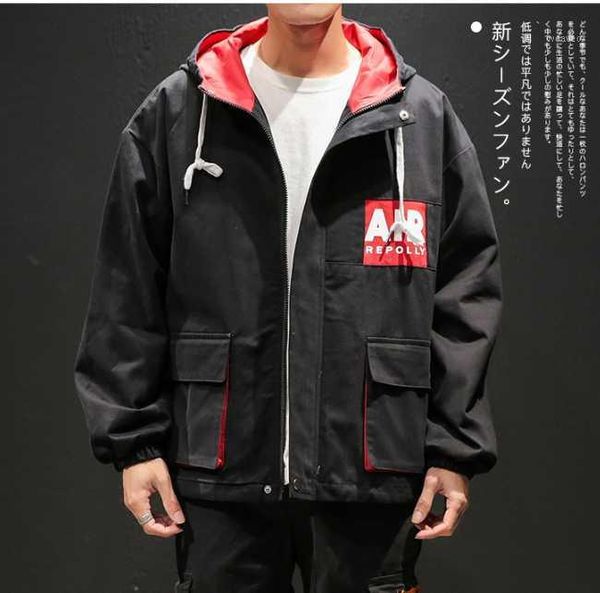 

college jacket hip hop windbreaker black clothes harajuku fashion jackets japanese streetwear coats 5xl korean style hoodie men1, Black;brown