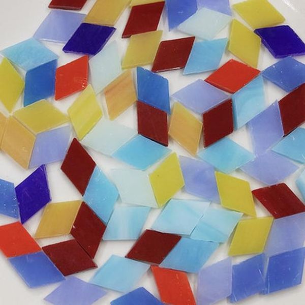 

50g bag diamond shape stained glass mosaic tiles bulk for diy art crafts home wall decoration clear glass mosaic making wmtucq