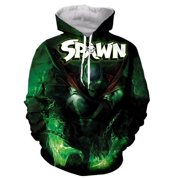 

anime spawn funny new fashion long sleeves 3d print zipper/hoodies/sweatshirts/jacket/men c0127, Black