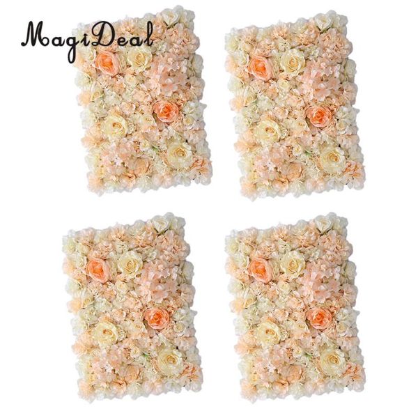 

decorative flowers & wreaths magideal 4 pieces artificial flower wall wedding venue for candy po areas pillar main road decor -orange