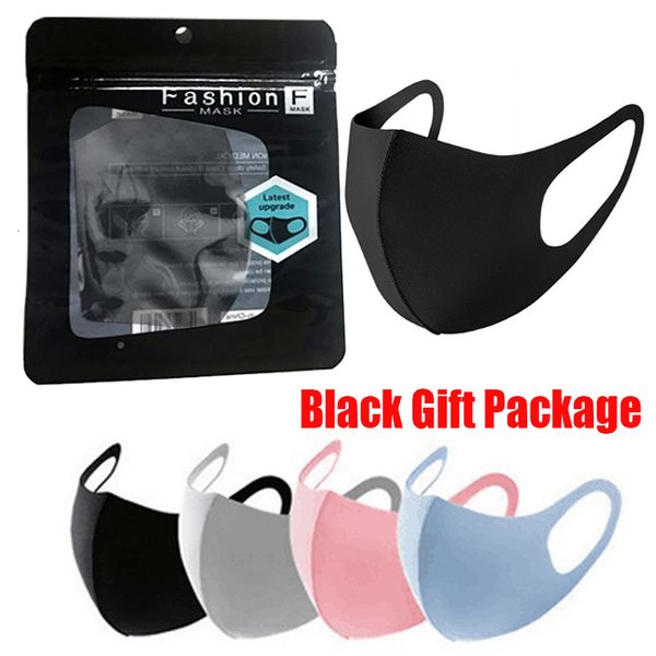

mouth ice washable face mask individual black gift package anti dust pm2.5 respirator dustproof anti-bacterial reusable silk child