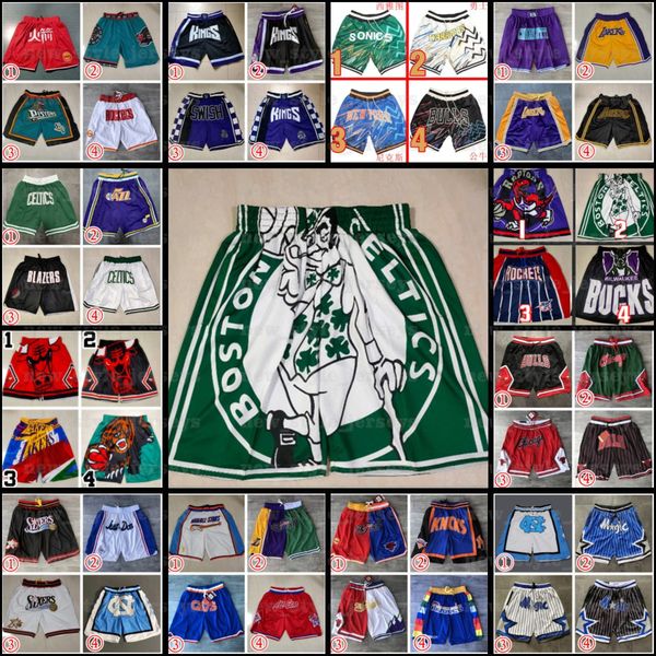 

2021 new just mitchell & ness don printed basketball pocket shorts authentic pantalones men retro pocket shorts, Black