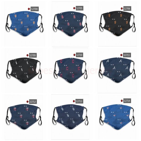 

dhl 2020 new luxury designer mask baseball team custom masks breathable reusable fashion face mask multiple styles accept mixed orders, Black