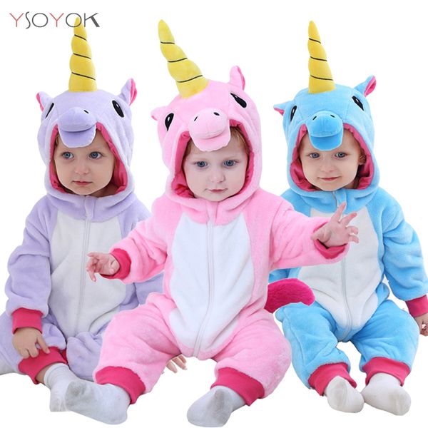 

baby romper newborn infant clothing boy girl unicorn pajamas kigurumi animal onesie jumpsuit panda costume winter baby rompers c1018, Blue