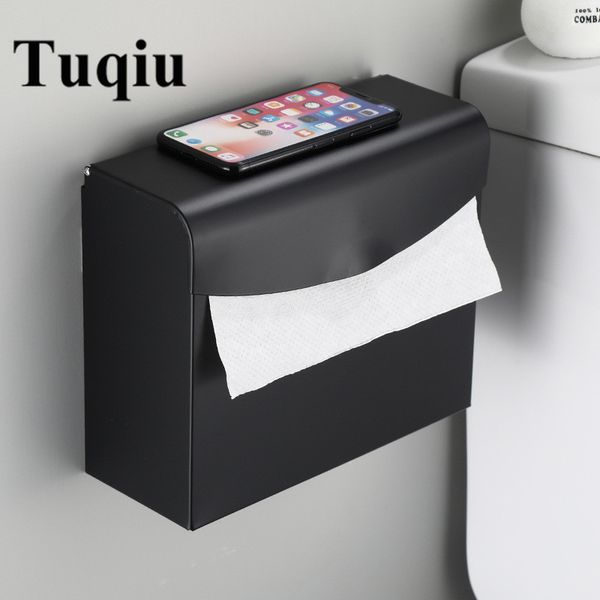 

with phone shelf bathroom black wall mounted aluminum toilet paper holder tissue boxes