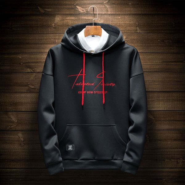 

2020 телохранитель мужская весна и осень новый тонкий с капюшоном пуловер bodyguard мода пальто моды письмо печать пальто, Black