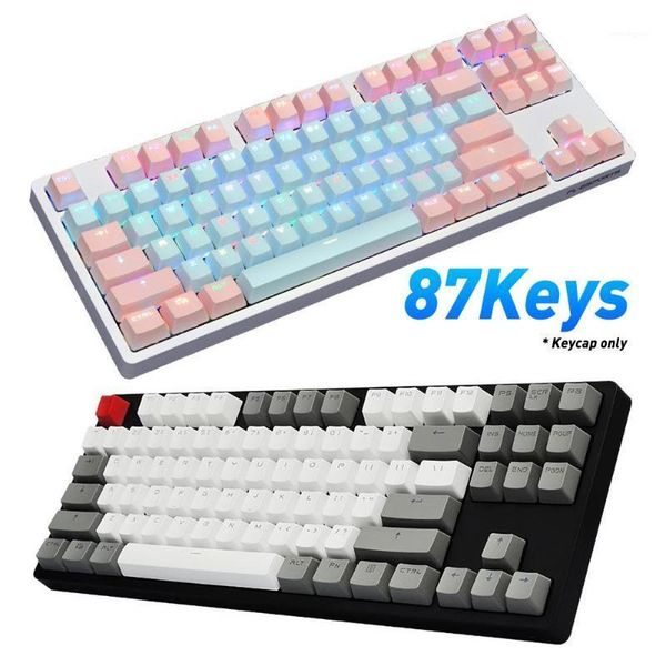 

keyboards for gaming 87pcs/set pbt color matching light-proof mechanical keyboard keycaps replacement accessories1