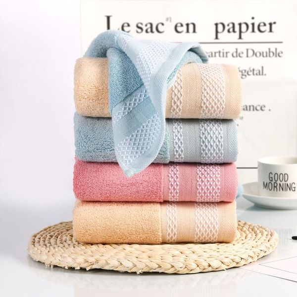 

towel 2pcs pure cotton soft face gift 32x72cm plain dyed rectangle knitted