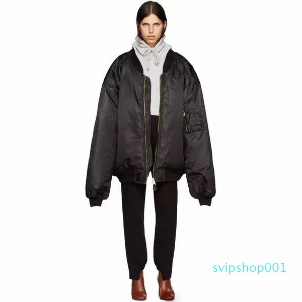 

thick clothes vetements coat hiphop jacket men women green cotton padded winter winter 2017 oversized jackets hm7r# fvwpm, Black