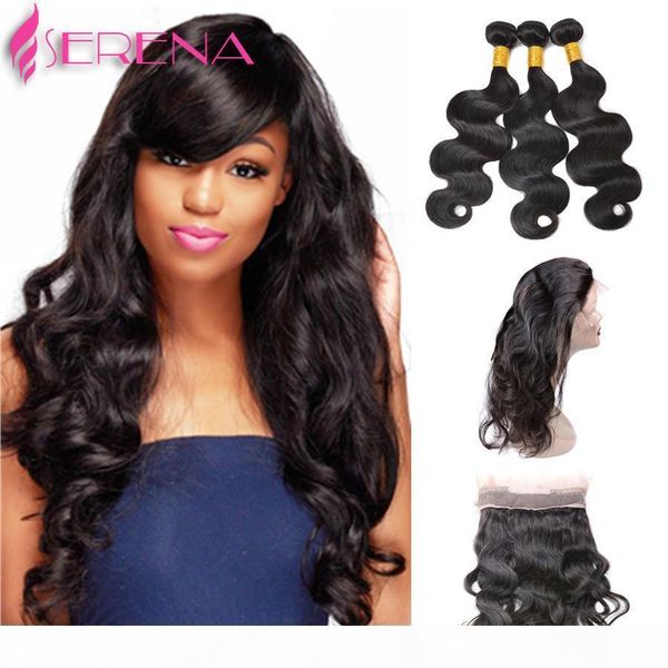 

ship from us original human hair closure body wave malaysian virgin human hair 360 lace frontal closure frontal closures for black women, Black;brown
