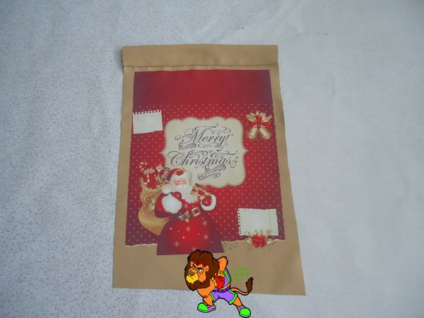 

happy new year, santa claus greeting cards flag 30*45cm or 12*18 inch 280g/m2 polyester banner, double side printing