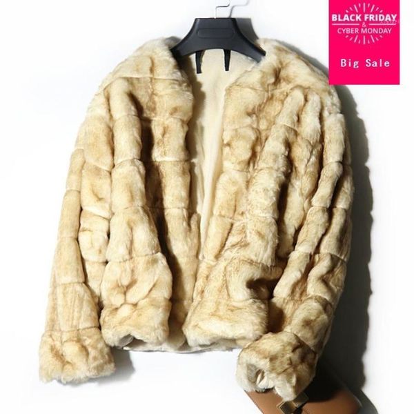 

winter fashion women's jacket faux fur coat long sleeve warm fake fur jacket female open stitch slim outwear l1674 wholesale1, Black