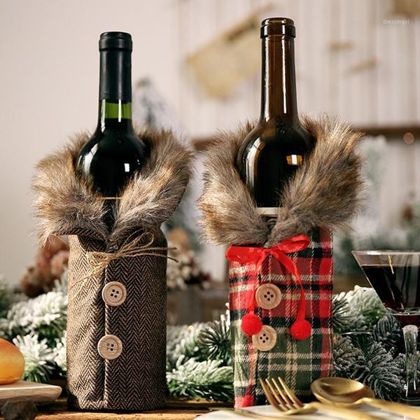 

christmas decorations for home merry christmas wine bottle cover bag elk ornaments xmas party dinner table decor navidad gift1