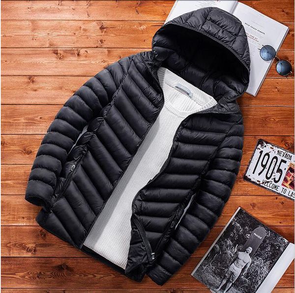

2021 new winter jacket men warm cotton thick male coats e43r, Black
