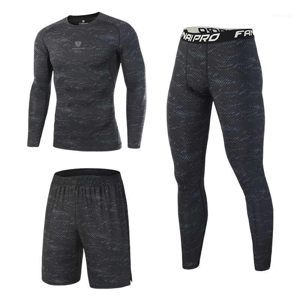 

men comprehensive training sets running leggings sets men's quick dry compression gym fitness training workout male tights1, White;black