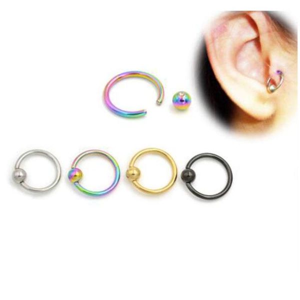 

surgical steel captive bead hoop cbr earrings belly lip eyebrow nipple helix tragus stud nose ring body piercing jewelry vjpiy, Silver