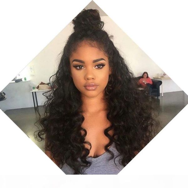 

vietnamese hair new unprocessed virgin remy human hair deep wave grade natural color full lace wig for women, Black;brown