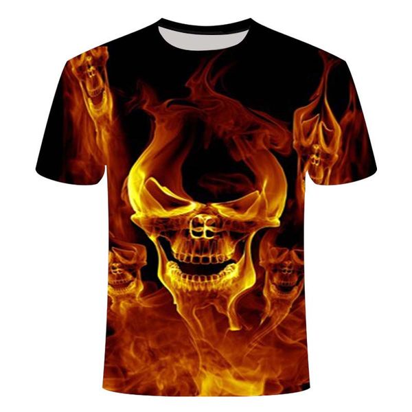 

new camiseta streatwear cloth blue red flaming summer 3d print shirts harajuku comics plus size men clothing